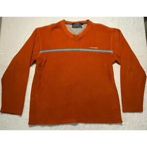 Vintage Tommy Hilfiger Sweater Men's Size Large Orange Cotton Tommy Stripe